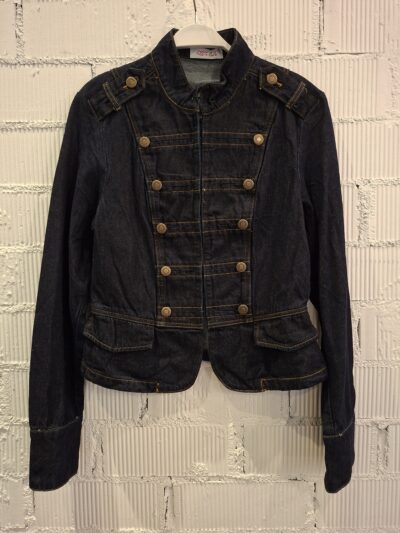 Home Chaqueta Denim azul oscuro Estilo «militar»