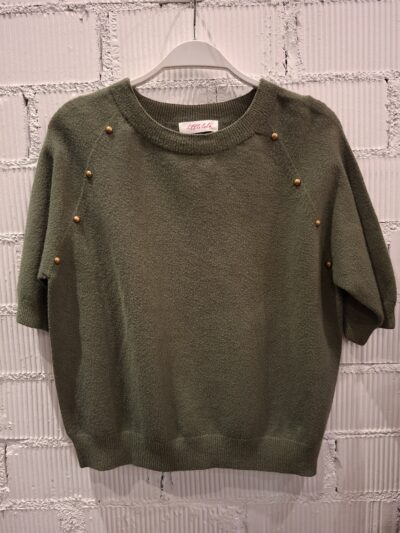 Home Jersey Marrón con Tachuelas de Manga Corta
