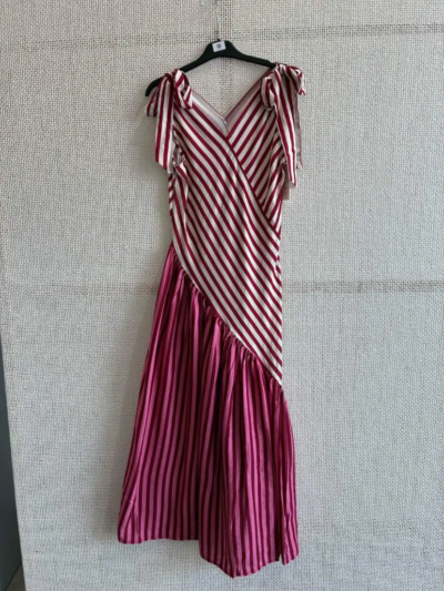Home Vestido tirantes fuxia/crudo