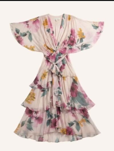 Home Vestido seda floral