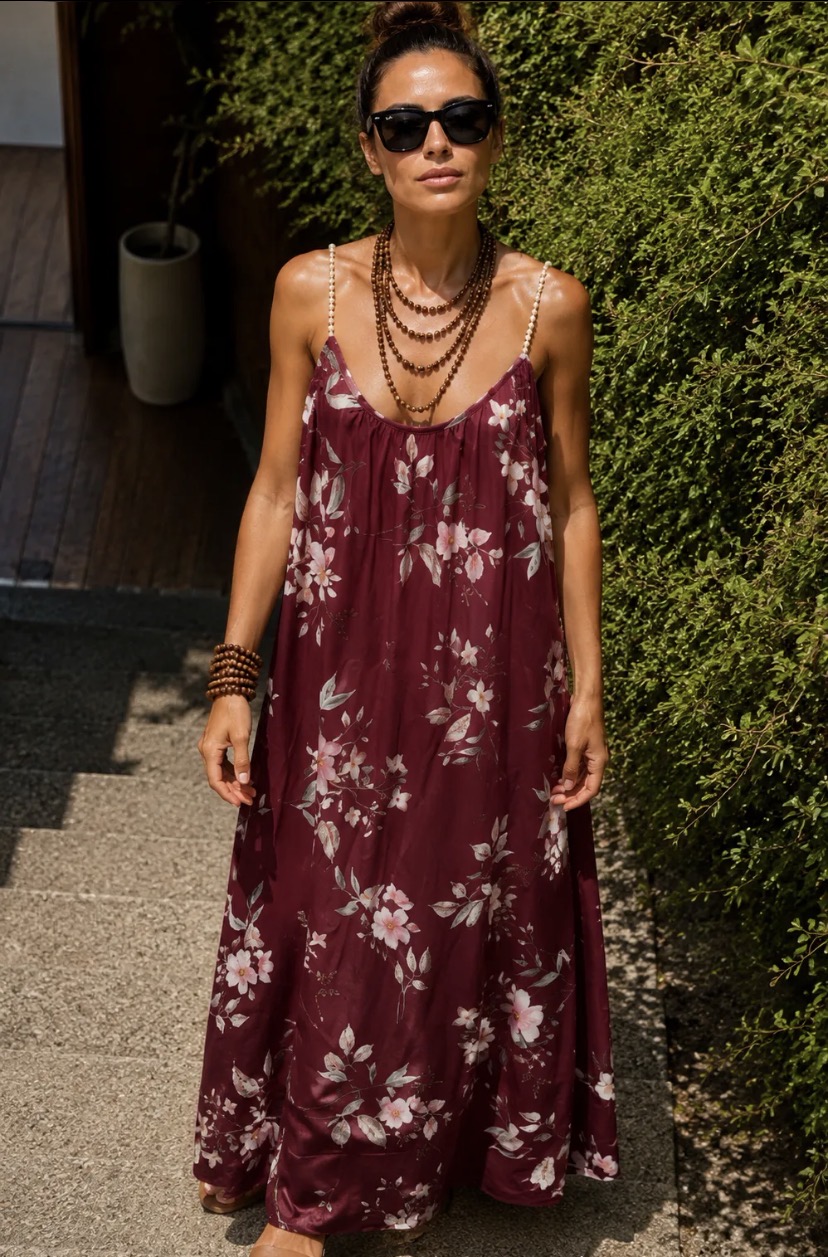 Vestido floral granate Vestido floral granate
