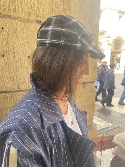 Gorra a cuadros Negro/crudo