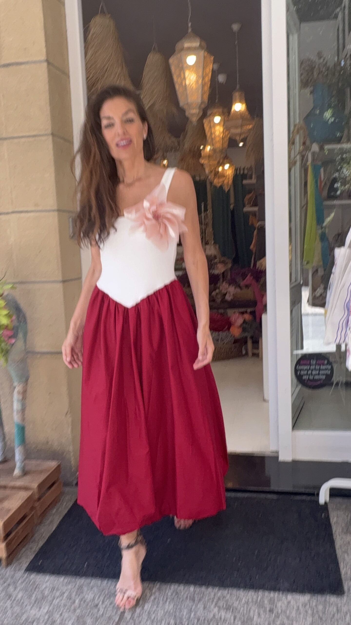 Vestido Hada rojo/crudo