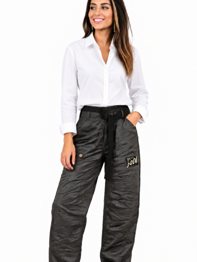Home Pantalones Arrugados Grises con cinturón