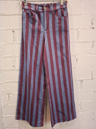 Home Pantalones a Rayas Púrpura y Azul
