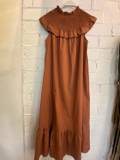 Vestido bebe naranja/marrón claro