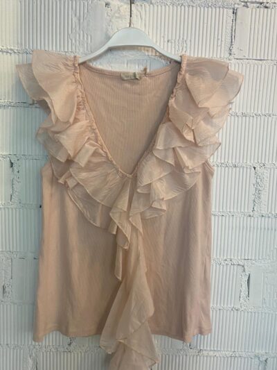 camiseta volantes crudo