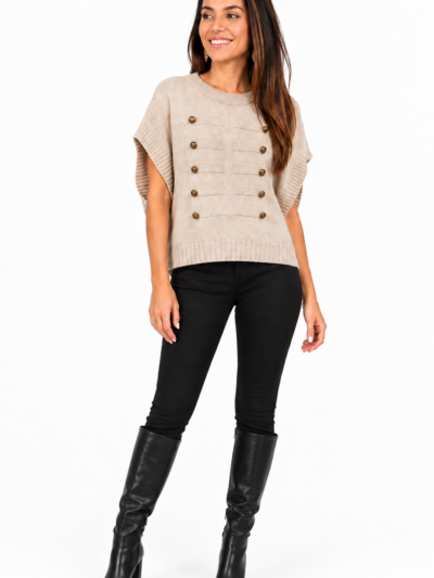 Home Jersey Beige con Botonadura Militar